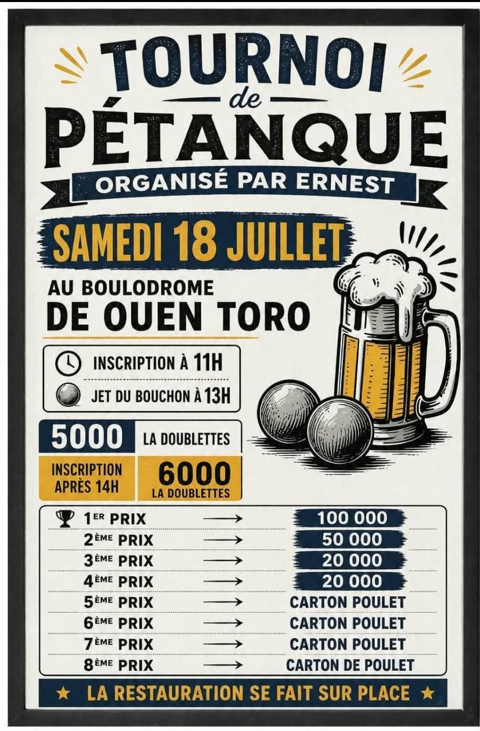 tournoi petanque ernest ouen toro